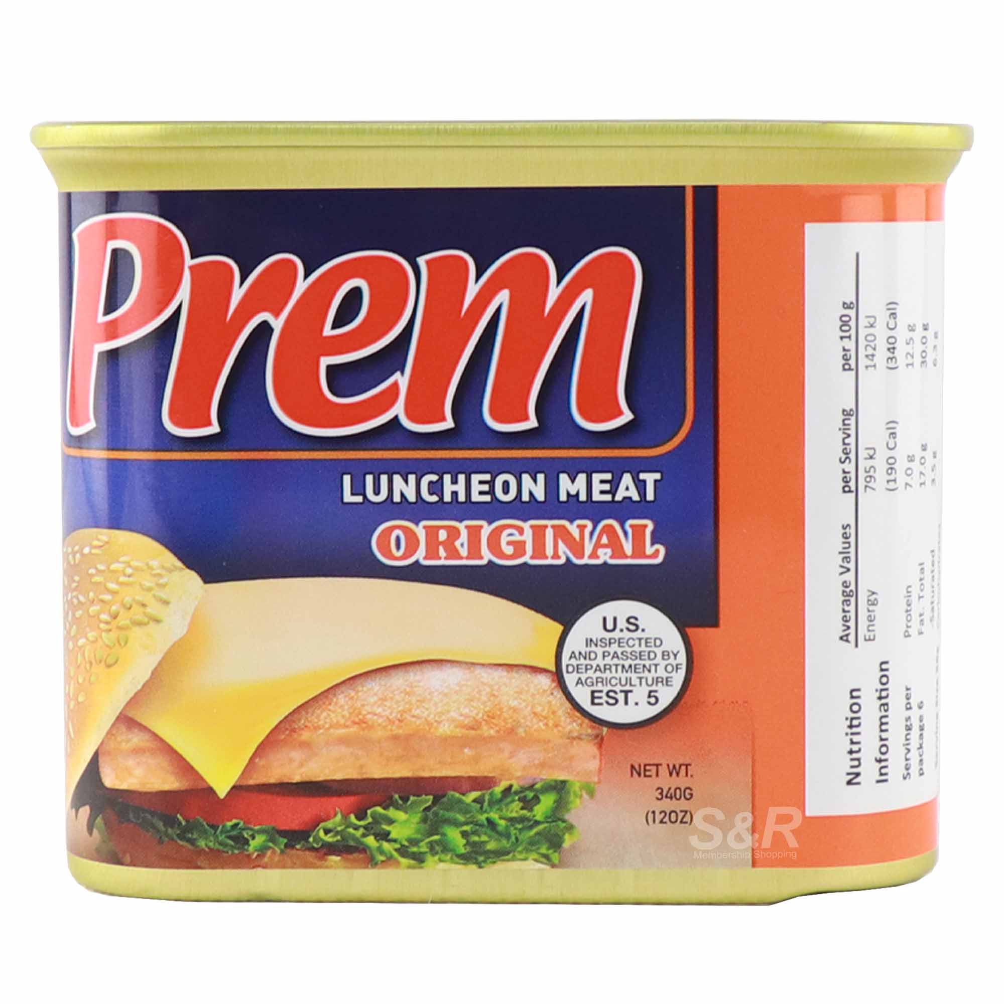 Prem Luncheon Meat Original 340g Prem Luncheon Meat Original 340g